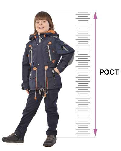 таблица размеров детской верхней одежды